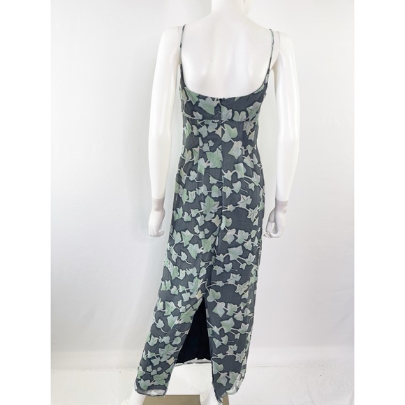 Vintage Rampage Maxi Dress Size 5 Ivy Leaf Print V-Neck Bohemian Sundress Grunge - Picture 8 of 10